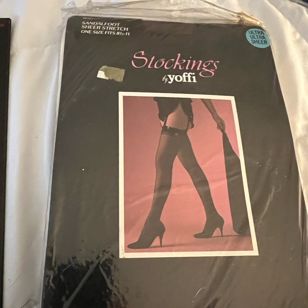 4 pr Ultra Sheer Black Stockings
